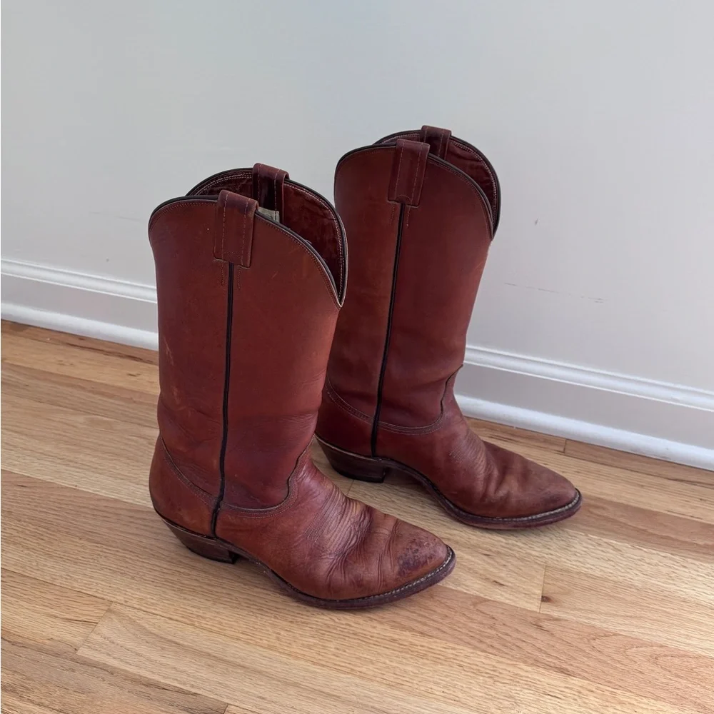 Vintage Nocona Brown Leather Boots‎ Western Cowboy Men's Size 9D